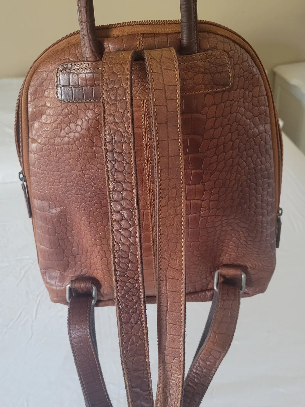Jack Georges-100% Genuine Leather Embossed Leather Backpack